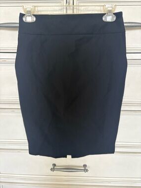 Express Black Pencil Skirt with Front Vent
